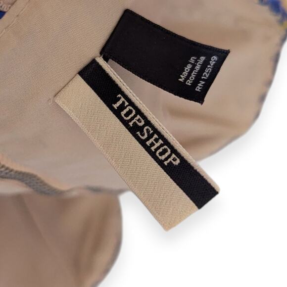 TOPSHOP Blue Soutache Lace Co-Ord Set Strapless illusion skirt bandeau - Picture 4 of 14